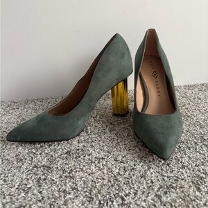 Katy Perry Collections Forest Green Heels with Gold Block